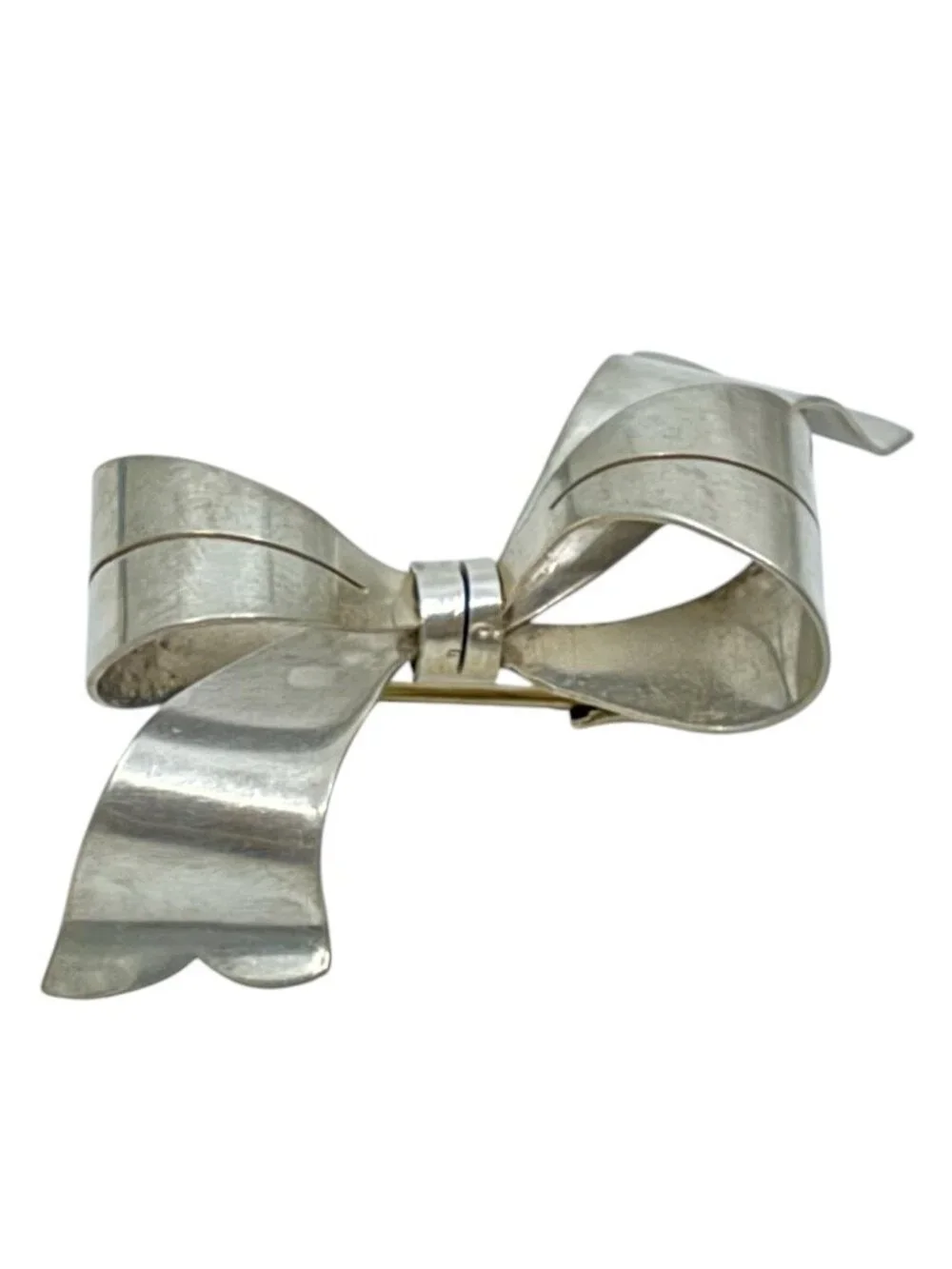 Vintage 1940's G Kaplan Sweden sterling silver ribbon brooch - GM1257
